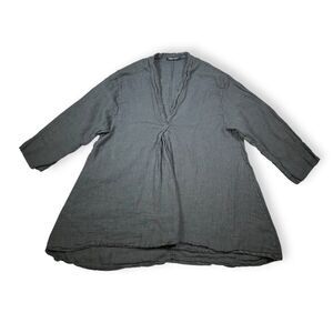 Sabina Bach Made in Italy Women's Grey Linen Blouse Top -‎ Size in Description